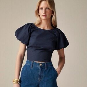 J. Crew Inez Fitted puff-sleeve top